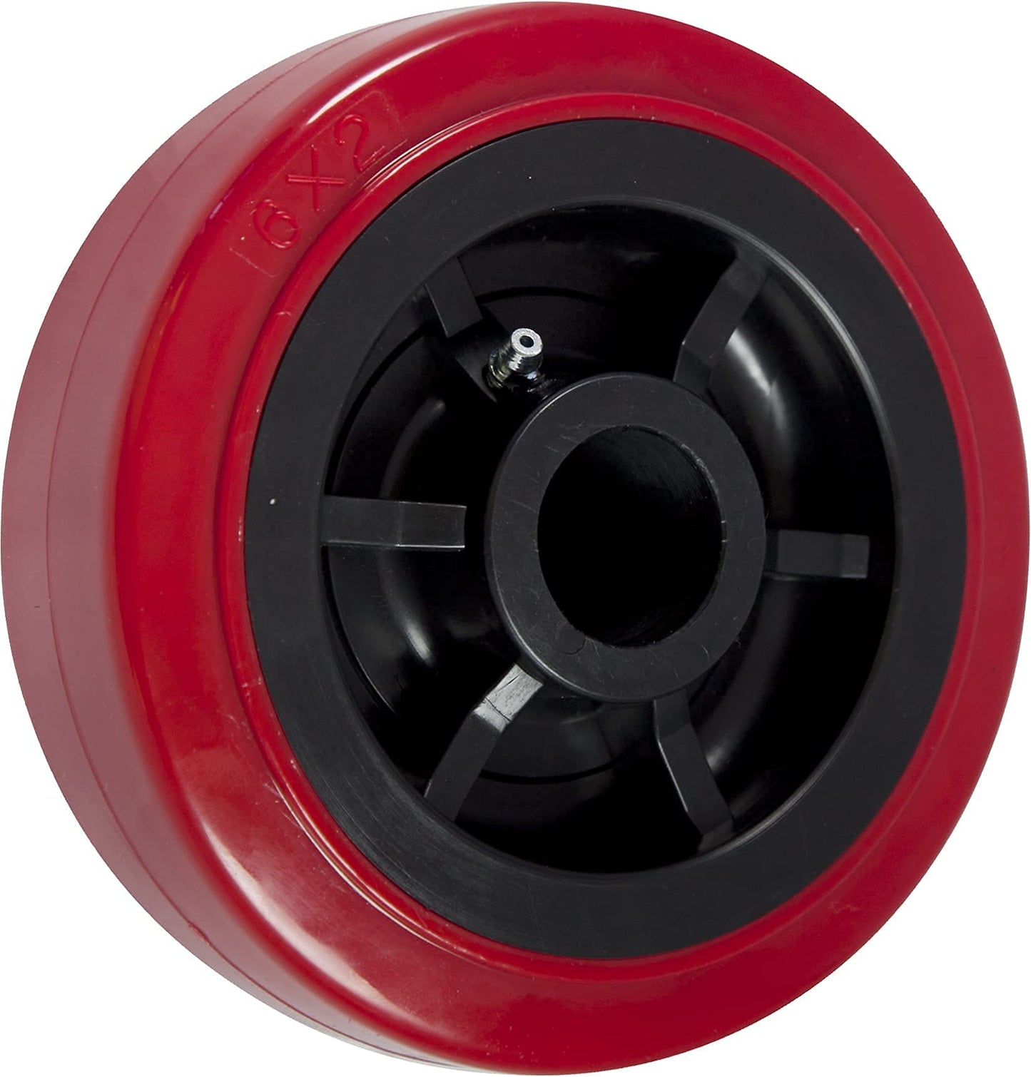 IconCasterWheels 6 inch PRO-TECH Polyurethane Non-Marking Heavy Duty Swivel Caster Wheels Set of 4-4 Swivel, 4" x 4.5" Top Plate, Industrial Plate Casters, 3600 LBS Load Capacity Per Set, Red