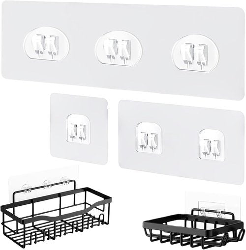 Eudele Adhesive Replacement Hooks - 15 Pack No-Drill Shower Caddy Hooks for Bathroom & Kitchen Organization