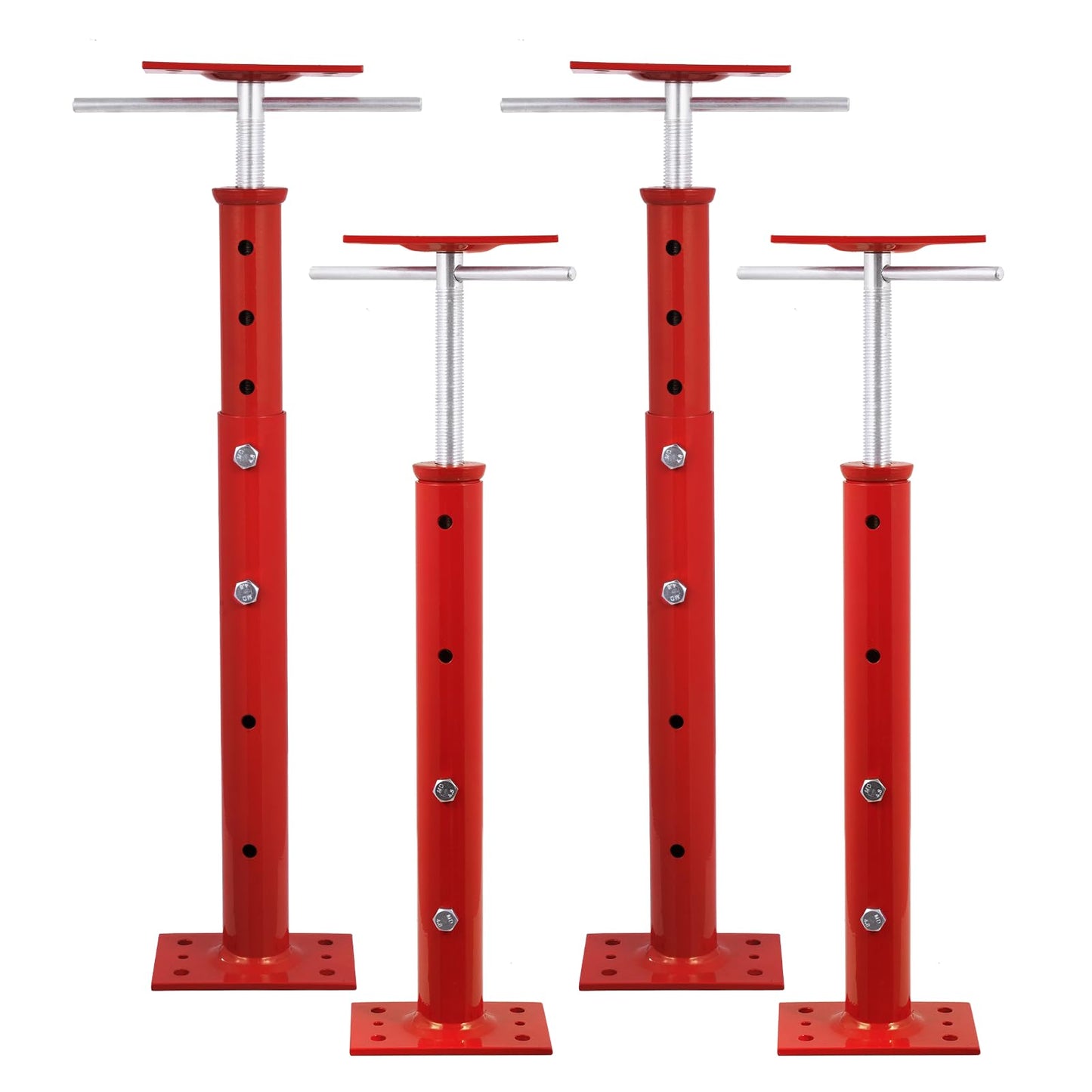Hocamel 4 Pack House Jacks for Leveling 19''-36''Adjustable Support Jack,17636LBS Max Capacity Each Screw Pole Jack,for Temporary Support for Leveling-Red