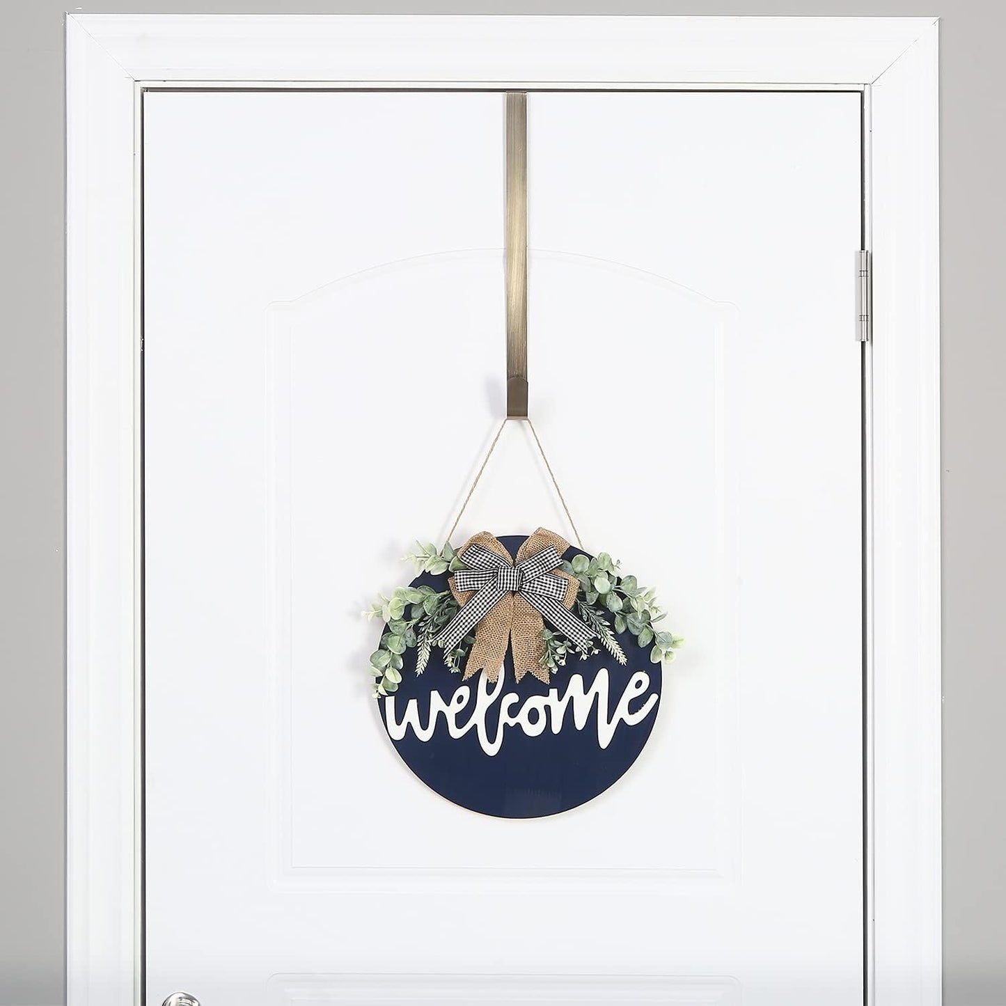 Sattiyrch 15" Wreath Hanger - Durable Steel Over The Door Hook in Elegant Bronze Finish
