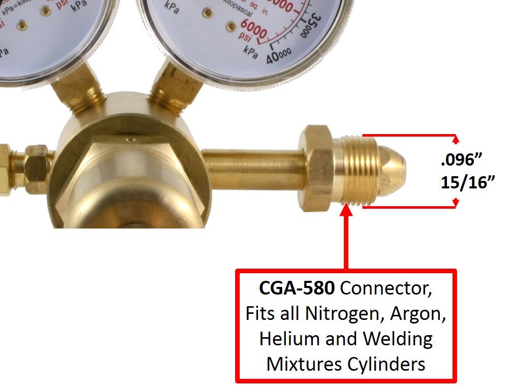 SÜA - Nitrogen/Inert Gas - Single Stage 0-1400 PSI, High Pressure Regulator, CGA-580