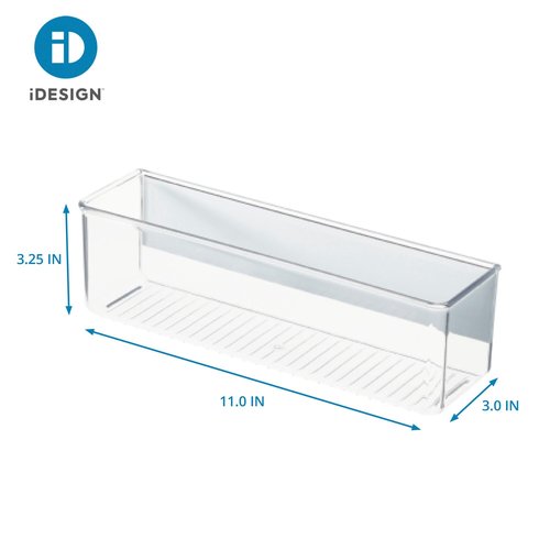 iDesign Magnetic Medium Clear Plastic Organizer Bins for Laundry Room Storage