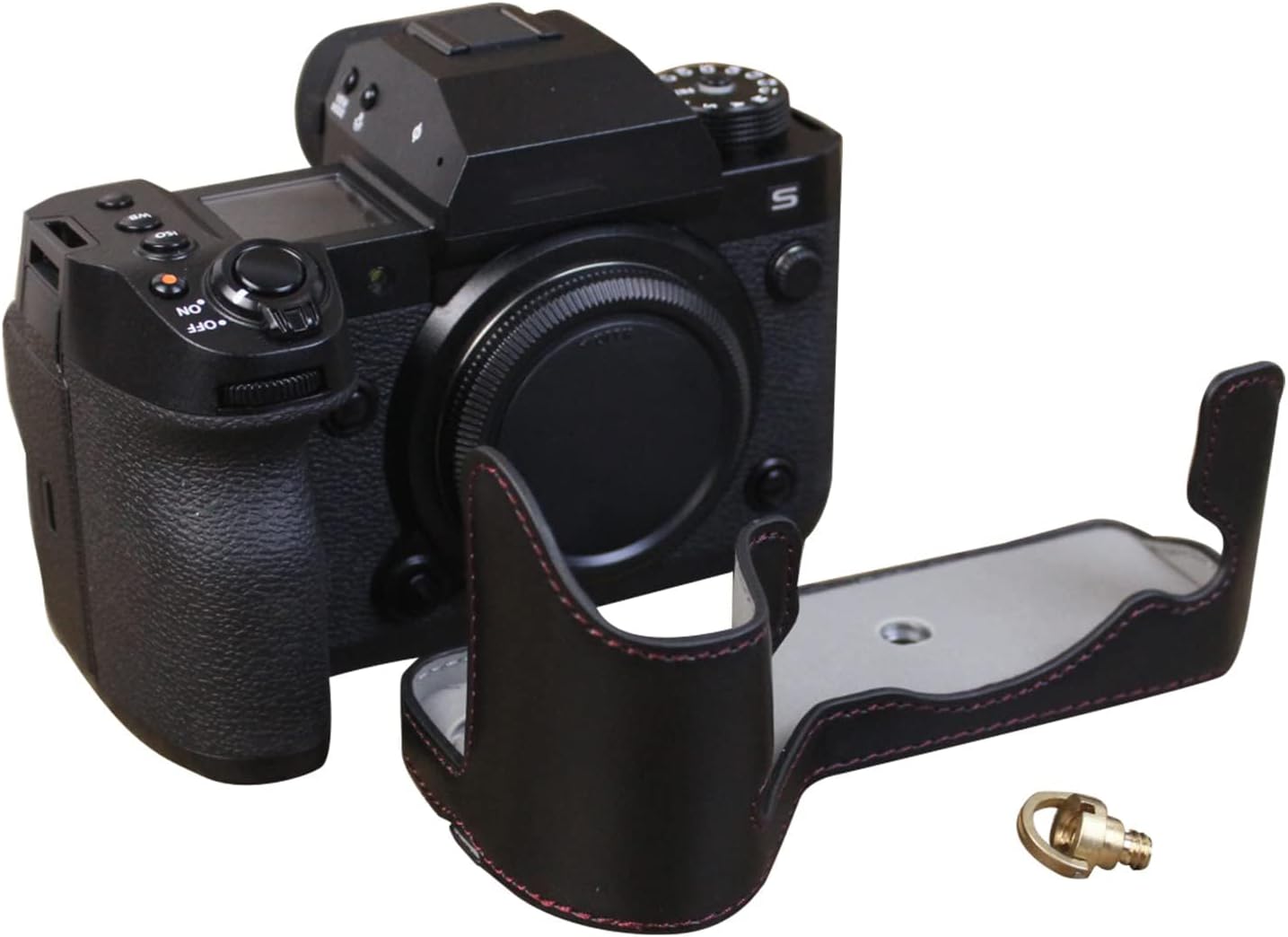 Rieibi X-H2S/ X-H2 XH2S/ XH2 Case - Quality PU Leather Half Case for Fujifilm Mirrorless Digital Camera - Black