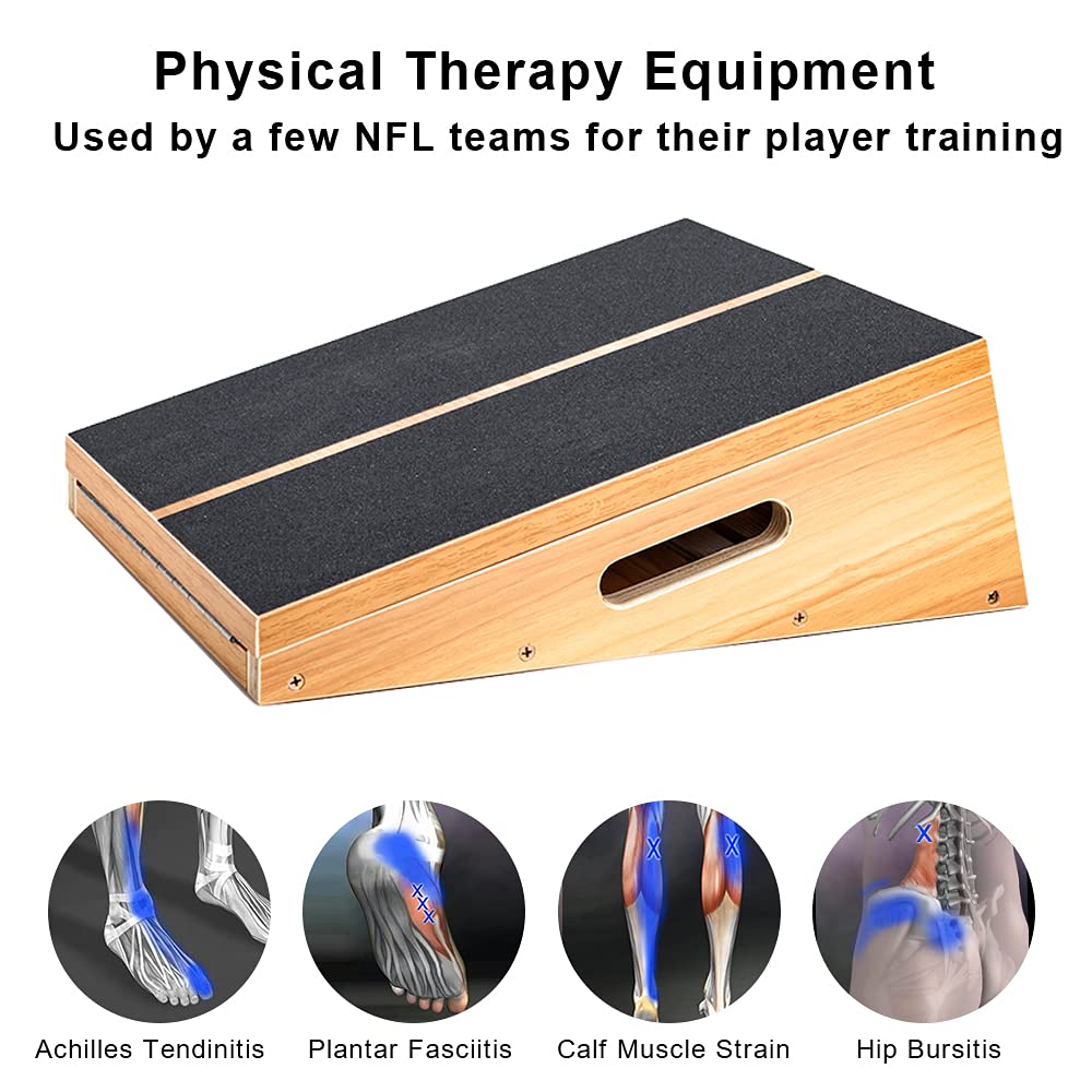 StrongTek Extra Large Wooden Slant Board, Adjustable Incline Board and Calf Stretcher, Stretch Board, Extra Side Handle 16 X 18 Inches, 5 Positions (500 LB Capacity)