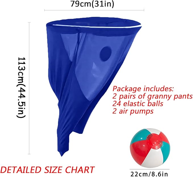 Granny Pants Yard Game, Granny Pants Outdoor Game, YardGames for Adults, with Bouncy Balls and Pump, Field Day Games for Adults, for Birthdays, BBQs, Beach and Backyard Games