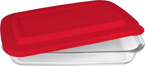 HW1236 Glass Casserole - Insulated Bag for Picnics & Potlucks | Retains Hot & Cold Food, 12"x7.5"x2", Red