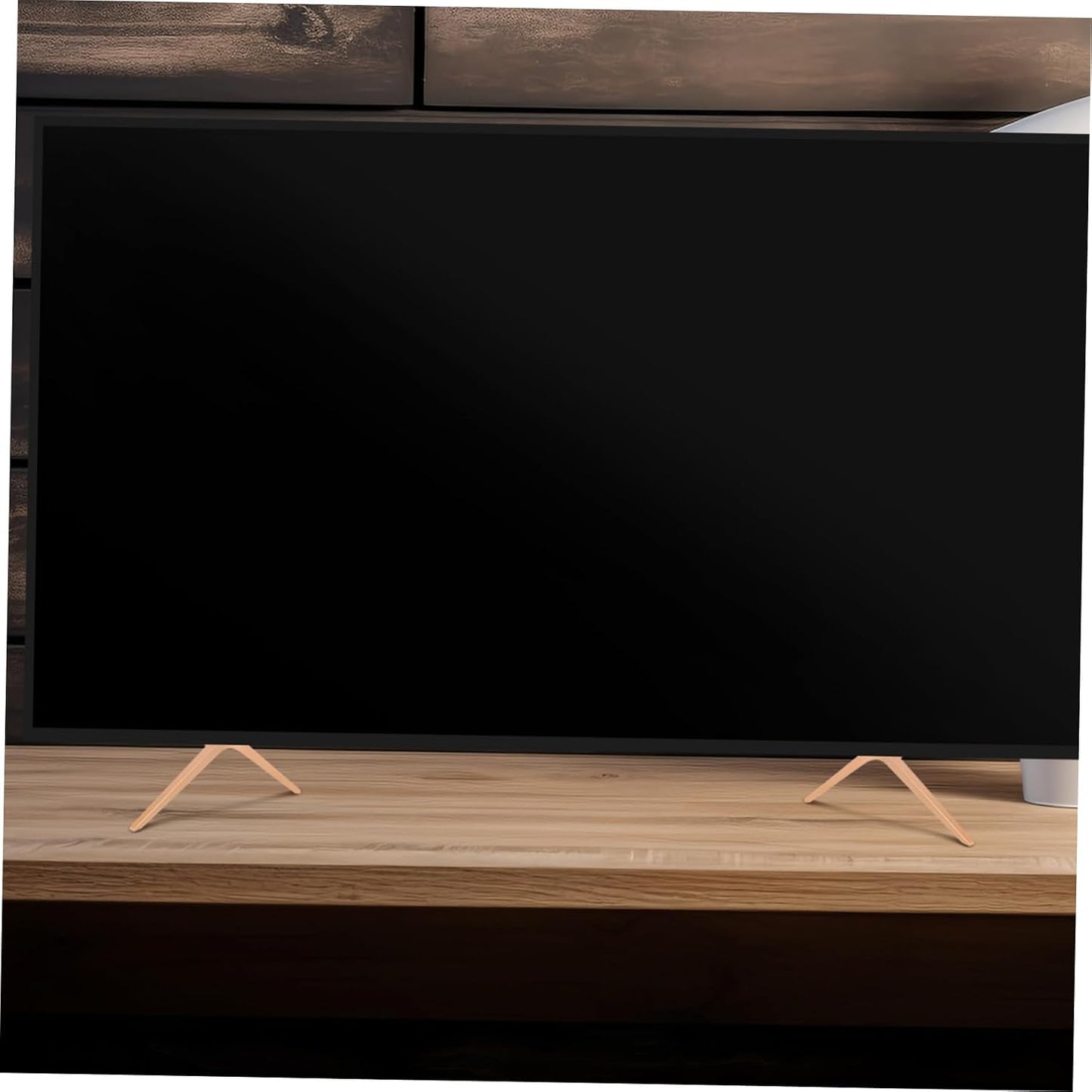 Vaguelly 5mm-22mm Universal Flat Screen Tv Stand Base with Dual Hole Mount Rose Metal Support Legs for Tabletop