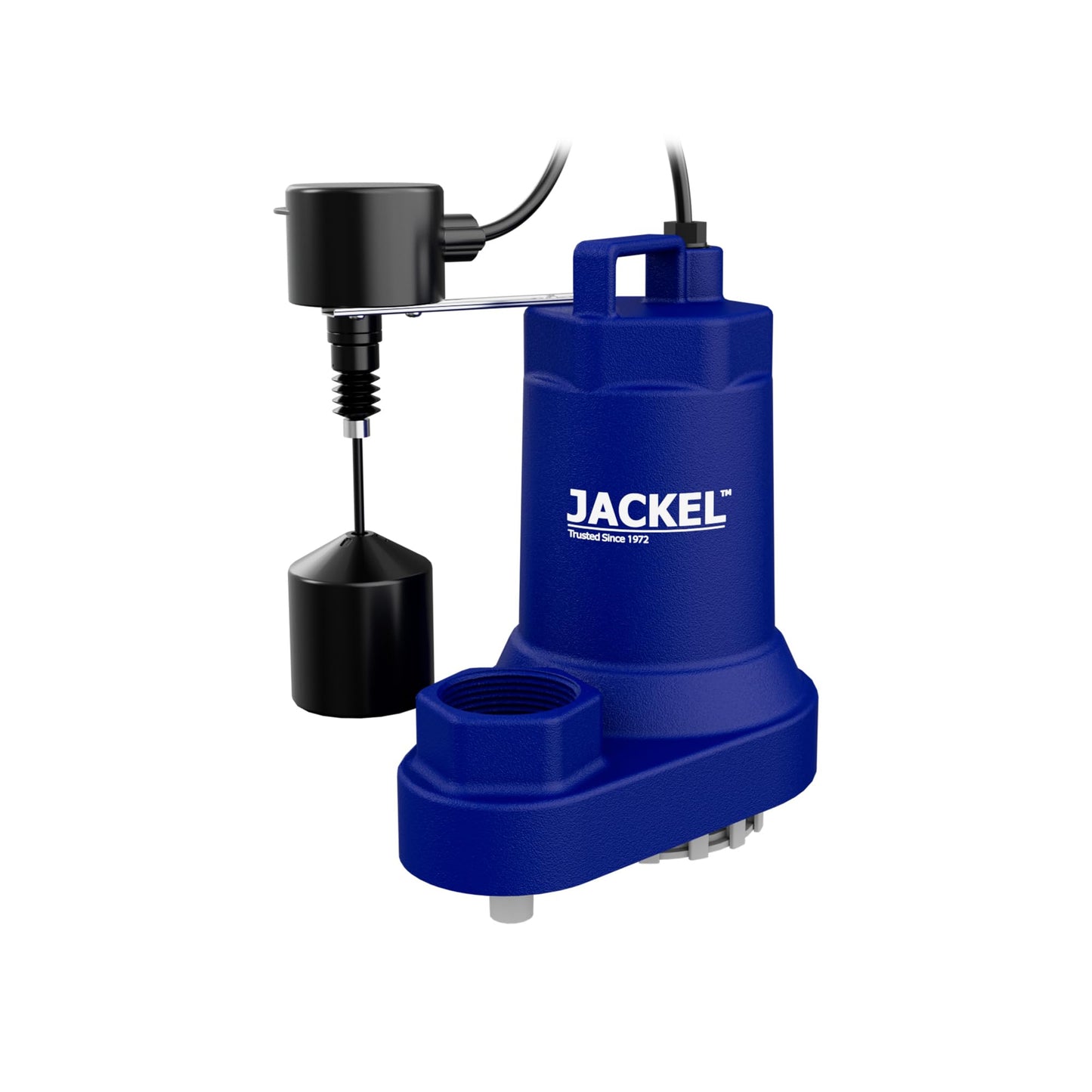 JACKEL SUM500CIV 1/2 HP 5160 GPH Cast Iron Submersible Sump Pump with Vertical Float Switch and Piggy-Back Power Cords