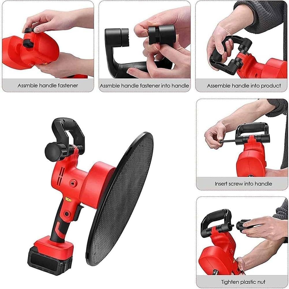 Electric Concrete Trowel, 1680W Cordless Wall Smoothing Polisher with 6 Variable Speed, for Concrete/Cement/Mortar, Includes 2 Lithium Battery, Wall Polishing Machine & Plastering (2 Battery+4 pads)