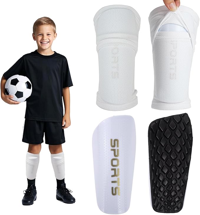 Shin Guards Soccer Kids 2025 Version High-Density Foam Soccer Shin Guard with Sleeves Shin Protective Pads for Kids Daily Practice School Competitions Outdoor Play