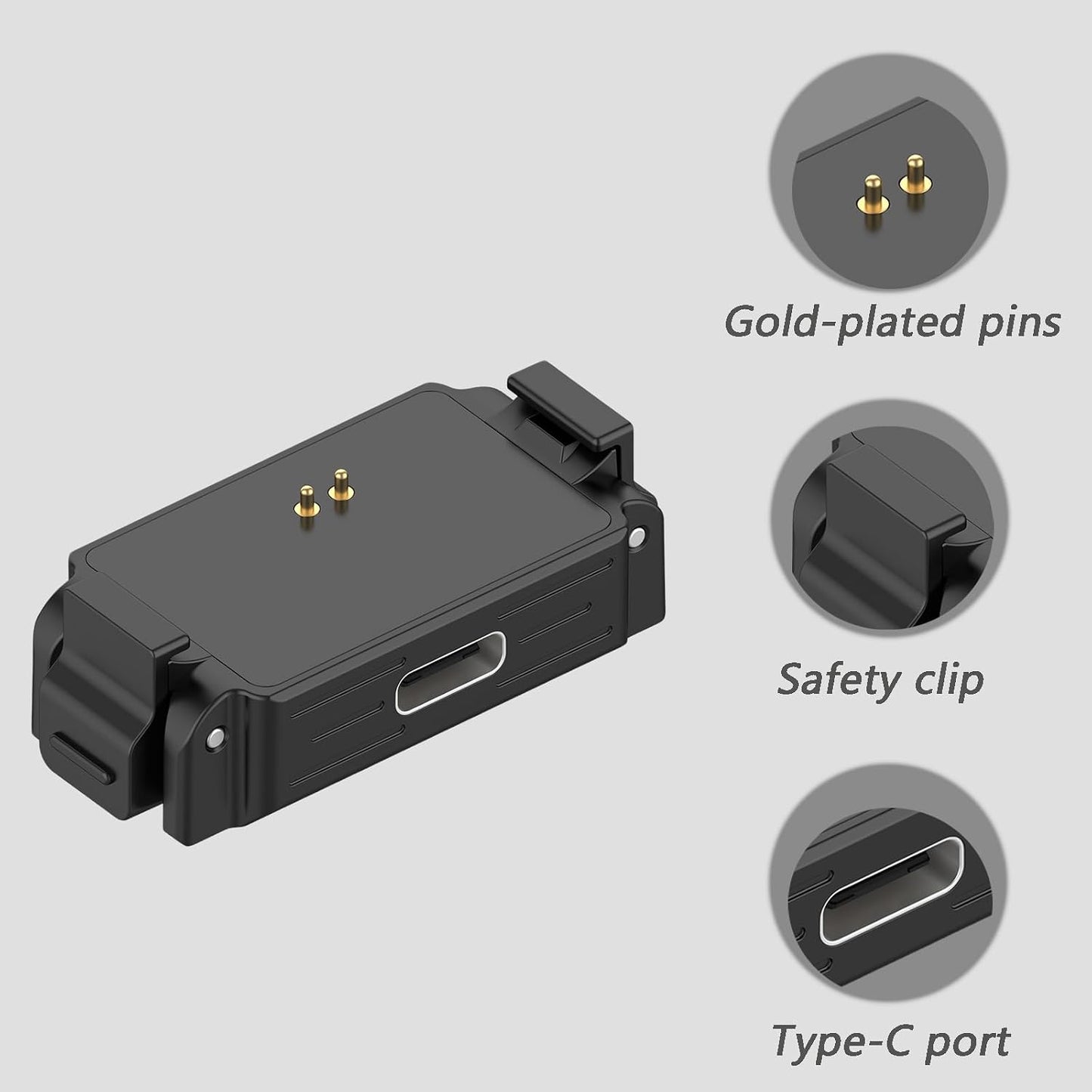 BLIKEJIN 1/4 (1 Charging Quick Release Adapter Base with Type C Port for DJI Osmo Nano, Dual-Direction Magnetic Mount