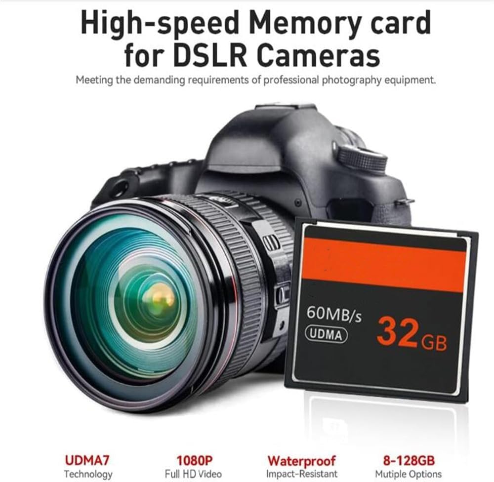 Bdiskky 64GB 60MB/s CF Memory Card High Speed Up to Digital Camera CF Card