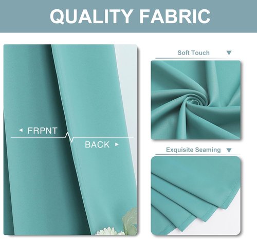ChrisDowa Small Window Curtains - Grommet Thermal Insulated Room Darkening Panels, Aqua, 29 x 40 Inch
