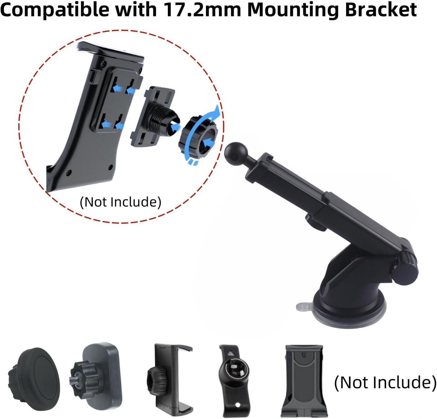Bokexing Replacement Suction Cup Mount Part, Suction Cup Bracket for GPS Ball Joint Flexible Mounting Disk Mount