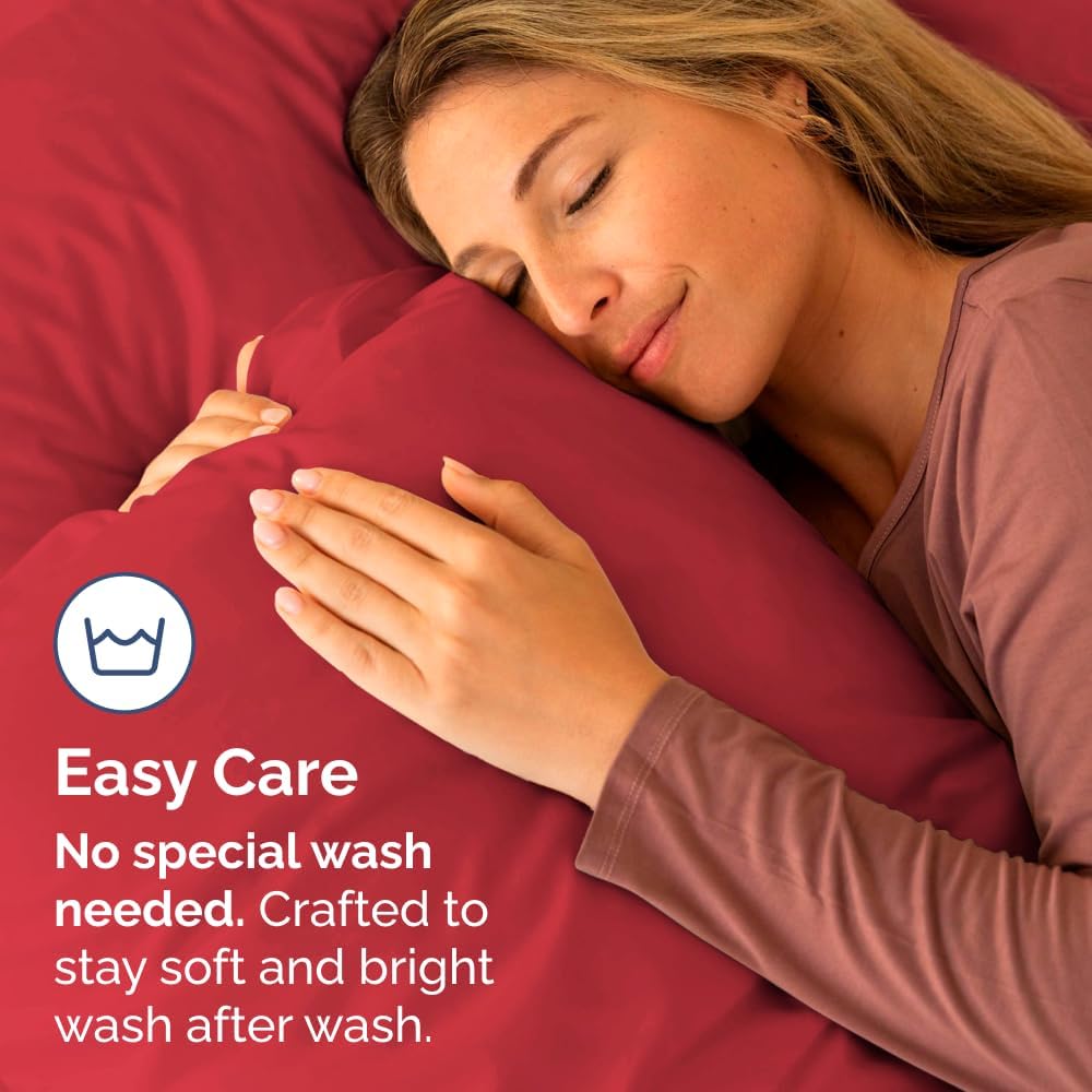 Standard Pillow Cases by [Brand Name] - Ultra-Soft Hotel Quality Covers | Comfy, Wrinkle-Free & Stain Resistant - Set of 2 in Red