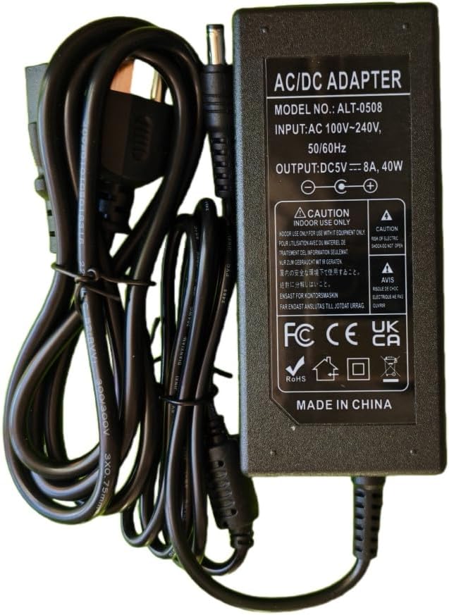 Lansan 5V 8A 40W, 100V-240V 5V 8A Power Supply Adapter, AC/DC Input, DC Output