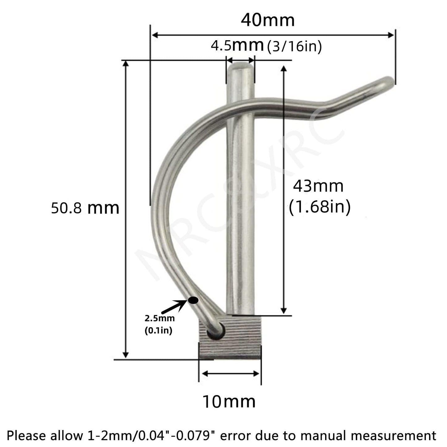 Stainless Steel 316 Quick Lock Release Trailer Towing Coupler Safety Pin Dia 4.5MM(3/16in) Cotter pins Bicycle Stroller Cargo Boat Stage Leg Hitch Hook Clip (4)