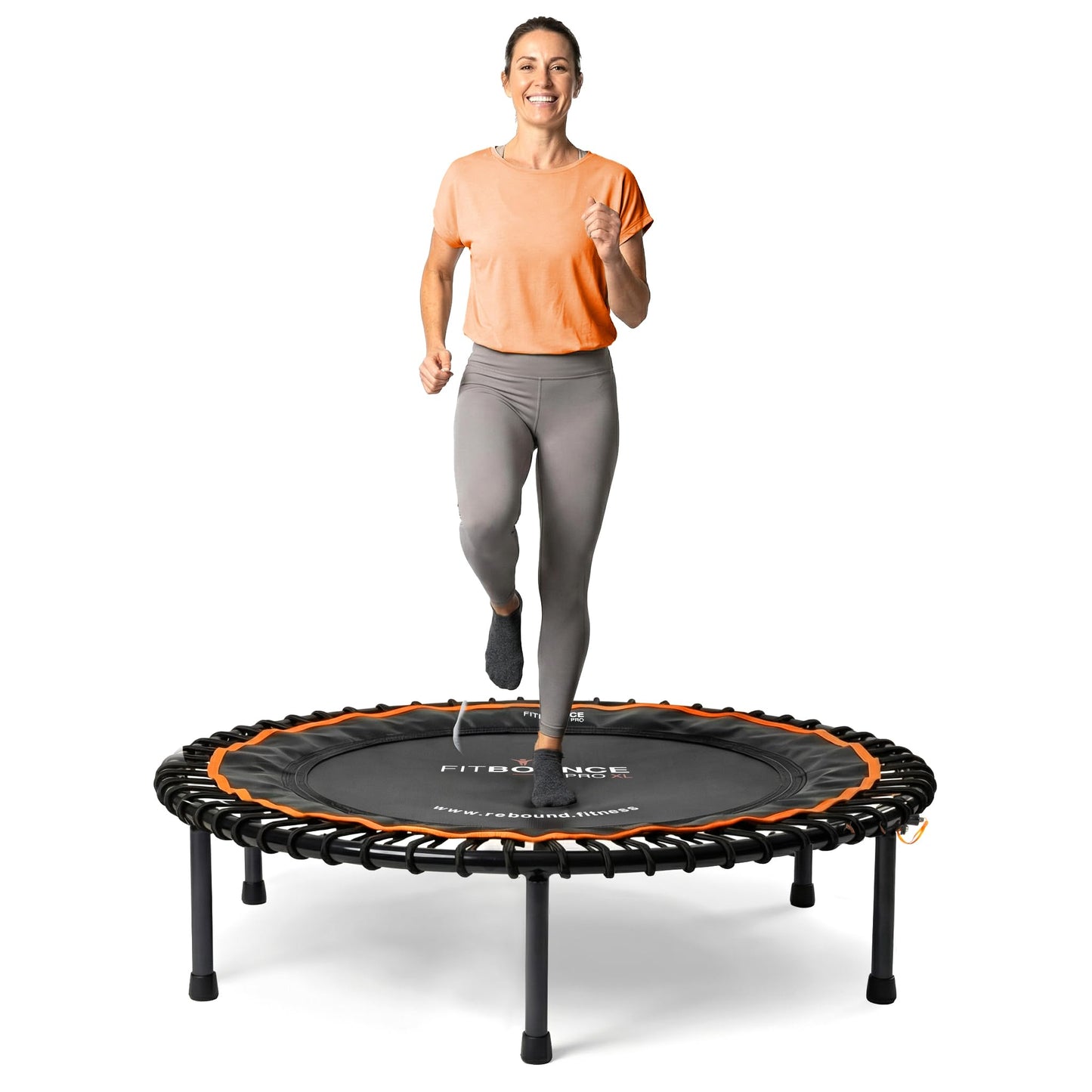 MXL FIT Bounce PRO XL Bungee Rebounder - Premium Indoor Mini Trampoline for Adults, Silent Low-Impact Bounce, Half-Folding with Foldable Steel Legs & Carry Bag - 48 in, 400lb