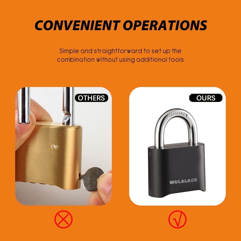 WULALACK Combination Lock Outdoor, 4 Digit Weatherproof Padlock Combination for Outdoor Sheds Fence, Gate Hasps, Storage Unit, 12 Pack…