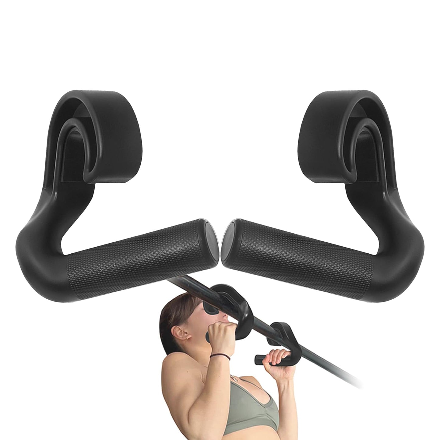 Neutral Grip Pull Up Handles 45° - Angles 90 Grips for Relieve Wrist Stress - Non-Slip Pull Up Grips - for Pull-Ups Deadlifts - Fits Pull Up Bar Grips & Barbells Home Gym Enthusiasts (45°)