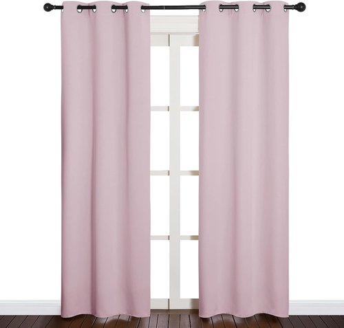 NICETOWN Blackout Curtains - Thermal Insulated Grommet Panels for Girls Room | Lavender Pink, 34 x 84 Inches
