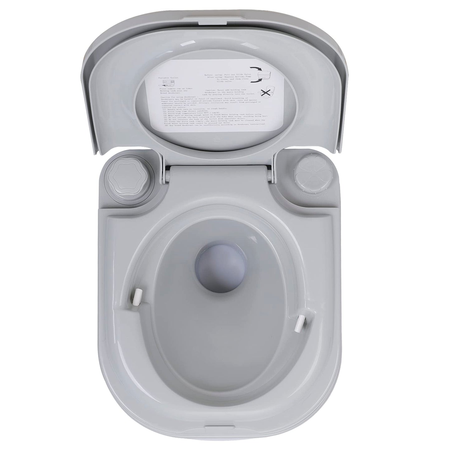 HSM 6.4 Gallon Waste Tank Portable Toilet for Camping RV Boating Fishing Indoor Outdoor Toilet Compact Double-outlet Anti-leak Seal Ring Commode with Travel Bag Sprinkling Bottle