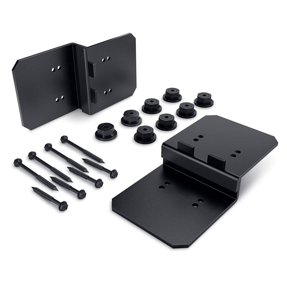 OZCO Ironwood 6" Post to Beam Flush Connector Heavy Duty Black Powder-Coated Steel Bracket for Wood Posts, Outdoor Beam Braces, Corner Brackets, Flush Brackets for Wood and Aluminum, 2-Pack, 51735
