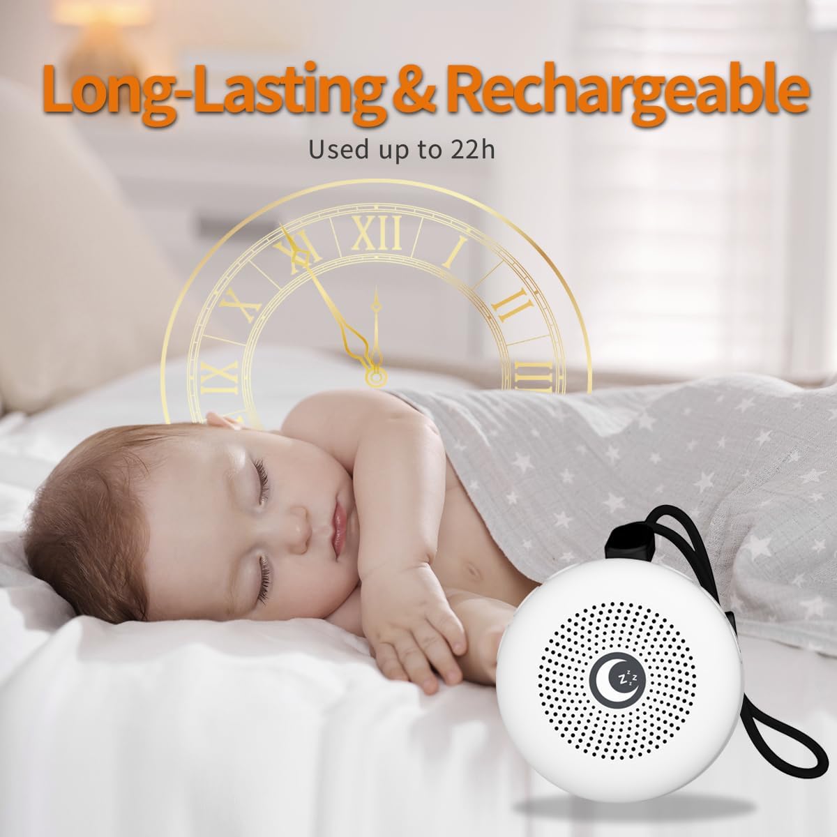 Sleepbox Sound Machine - Portable Noise Generator with 30 Soothing Sounds & Rechargeable Battery | Ideal for Sleep, Travel & Relaxation (White)