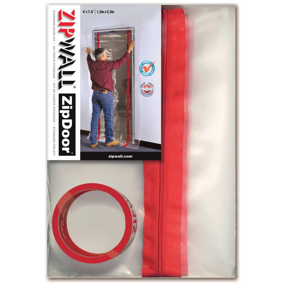 ZIPWALL ZDS - PK6 ZipDoor Dust Containment Standard Door Kit, 6 Pack, Black, 6 Count