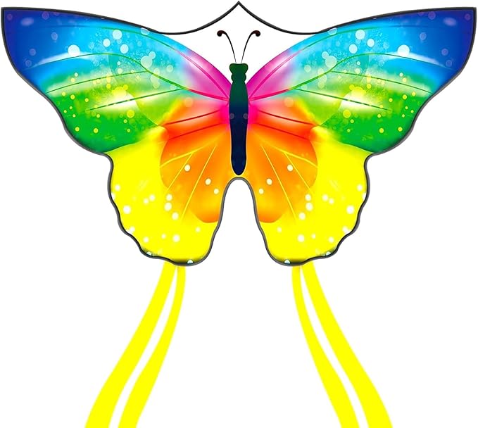 Large Butterfly Kite for Adults and Kids Ages 4-8 & 8-12 Easy to Fly, 55''X28'' Single Line Kite for Outdoor, Park or Beach.