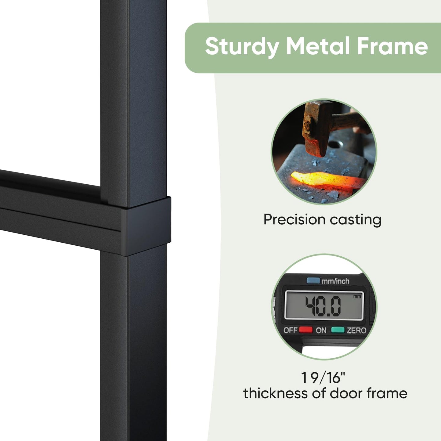 BARNSMITH 24in x 84in Frosted Glass Barn Door with 4.3FT Top Mounted Hardware kit Include Soft Close Mechanism Black Carbon Steel Tempered Frosted Glass Sliding Door, Easy Assembly