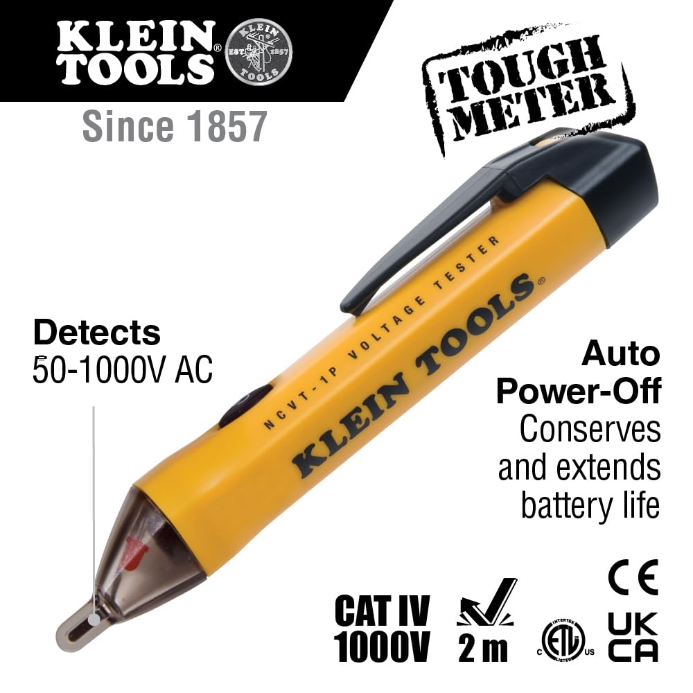 Klein Tools 80067 Electrical Test Kit with IR Digital Thermometer, Multimeter, Non-Contact Voltage Tester Pen and Receptacle Tester, 4-Piece
