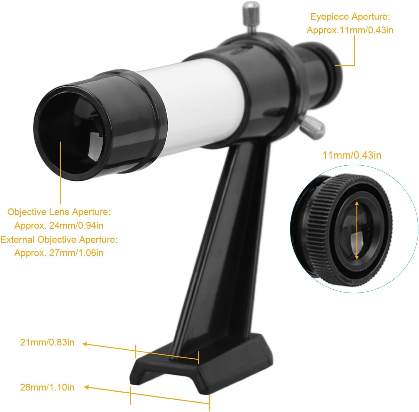 ASHATA 5x24 Finder Scope Mounting Bracket with Two Holes, Cross Hair Reticle Viewfinder, Adjustable Focusing Wheel