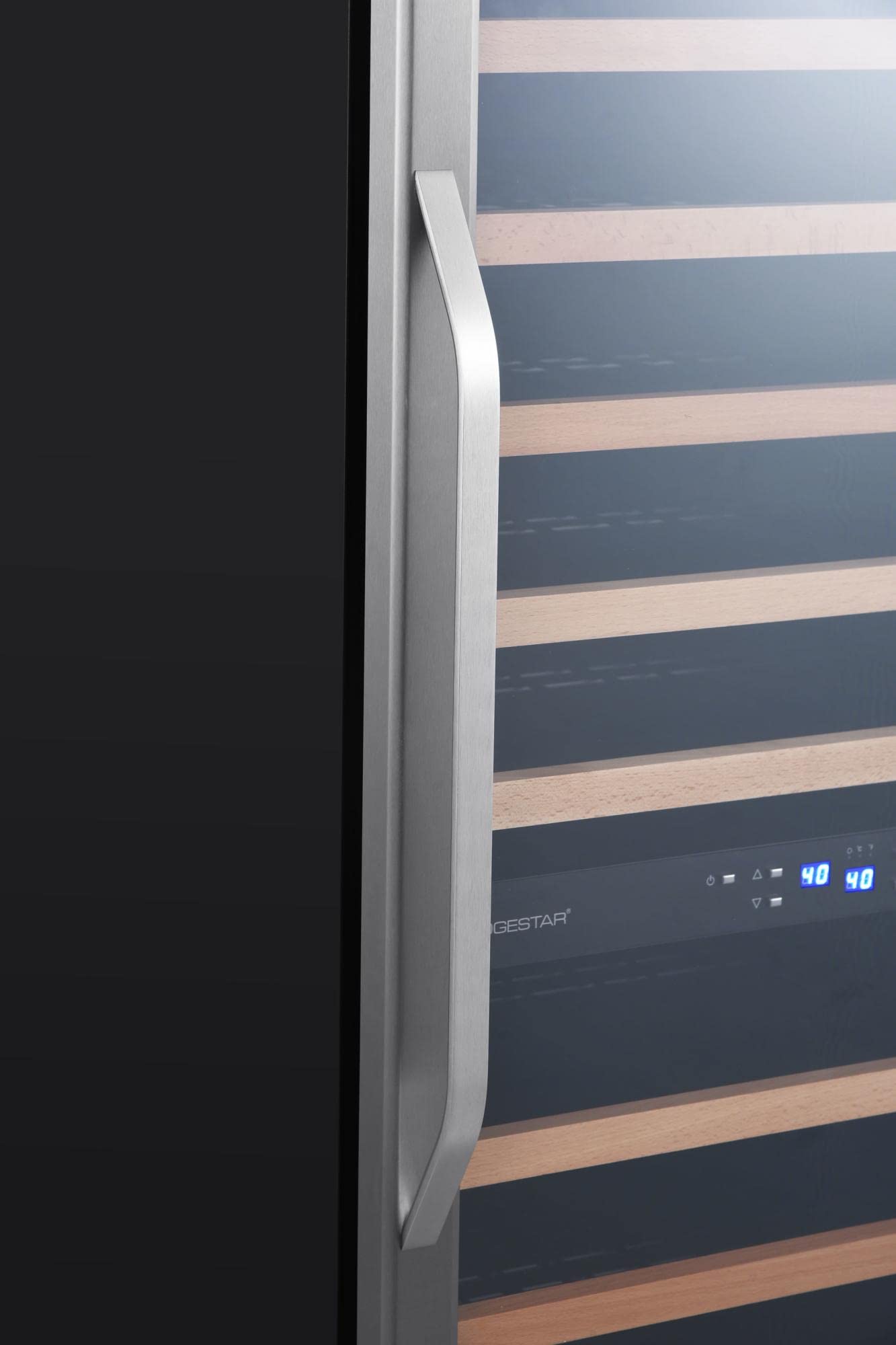 EdgeStar CWR1552DZ 24 Inch Wide 141 Bottle Capacity Free Standing Dual Zone Wine Cooler with Interior Lighting
