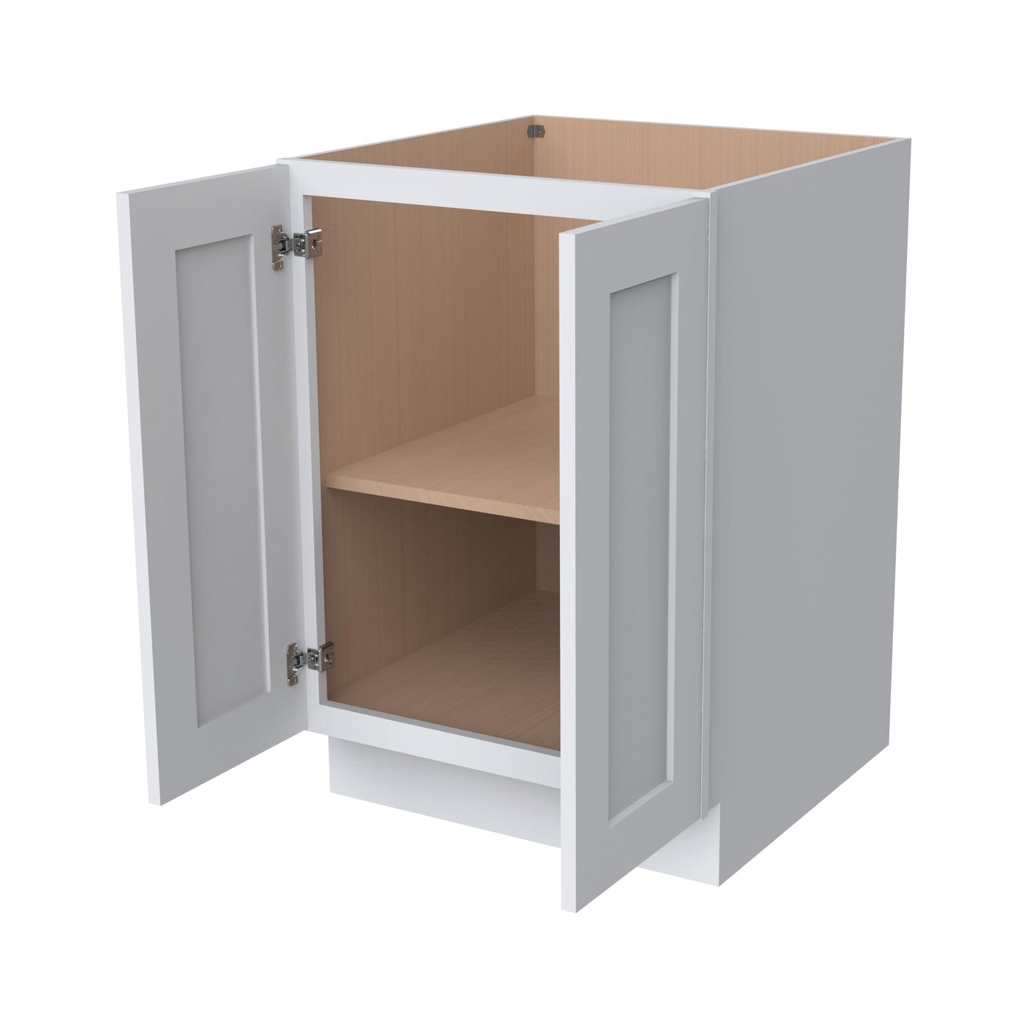 RTA Solid Wood Frame Full Height Door Base Cabinet - 2 Doors and 1 Shelf,Kitchen Storage Cabinet, Entryway Cabinet, Suitable Kitchen, Living Room, Entryway, and Office(White 24”W×24”D×34.5”H)