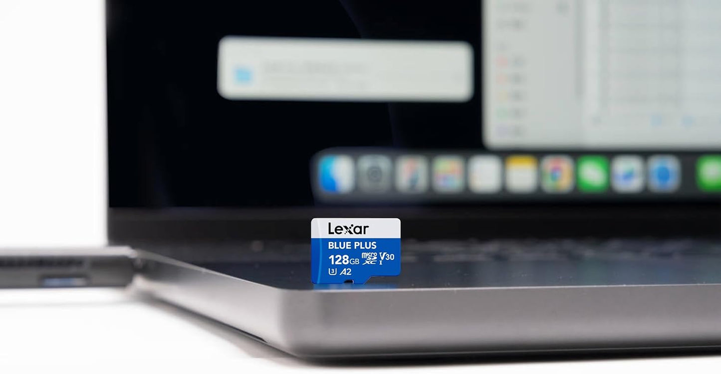 Lexar 128GB 170MB/s C10 A2 U3 V30 Blue Plus MicroSD Memory Card UHS-I with SD adapter, up to read / / / microSDXC