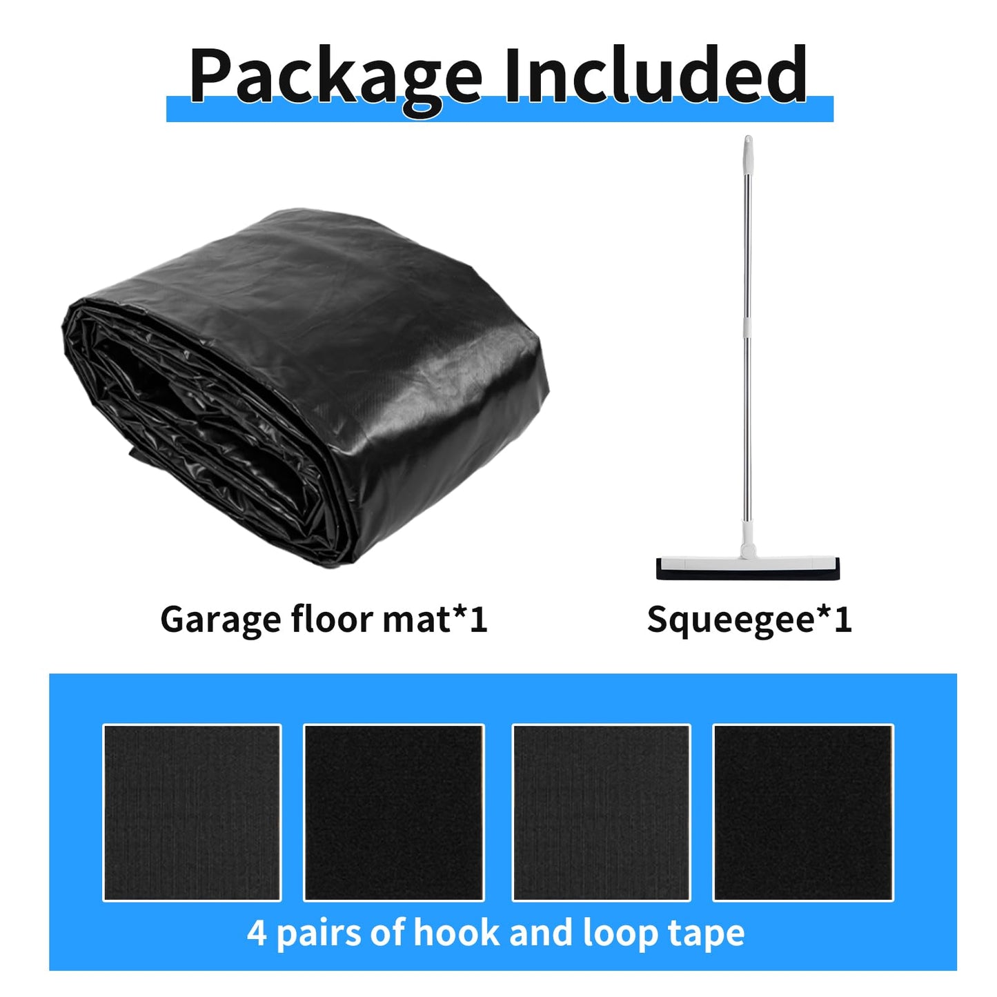MIALUTY® Garage Floor Mat,(8'6" x 20'),Heavy Duty PVC Under Car Containment Mat with Raised Edge Waterproof Oil-Proof Non-Slip Against Snow Rain Mud All-Weather Easy to Clean