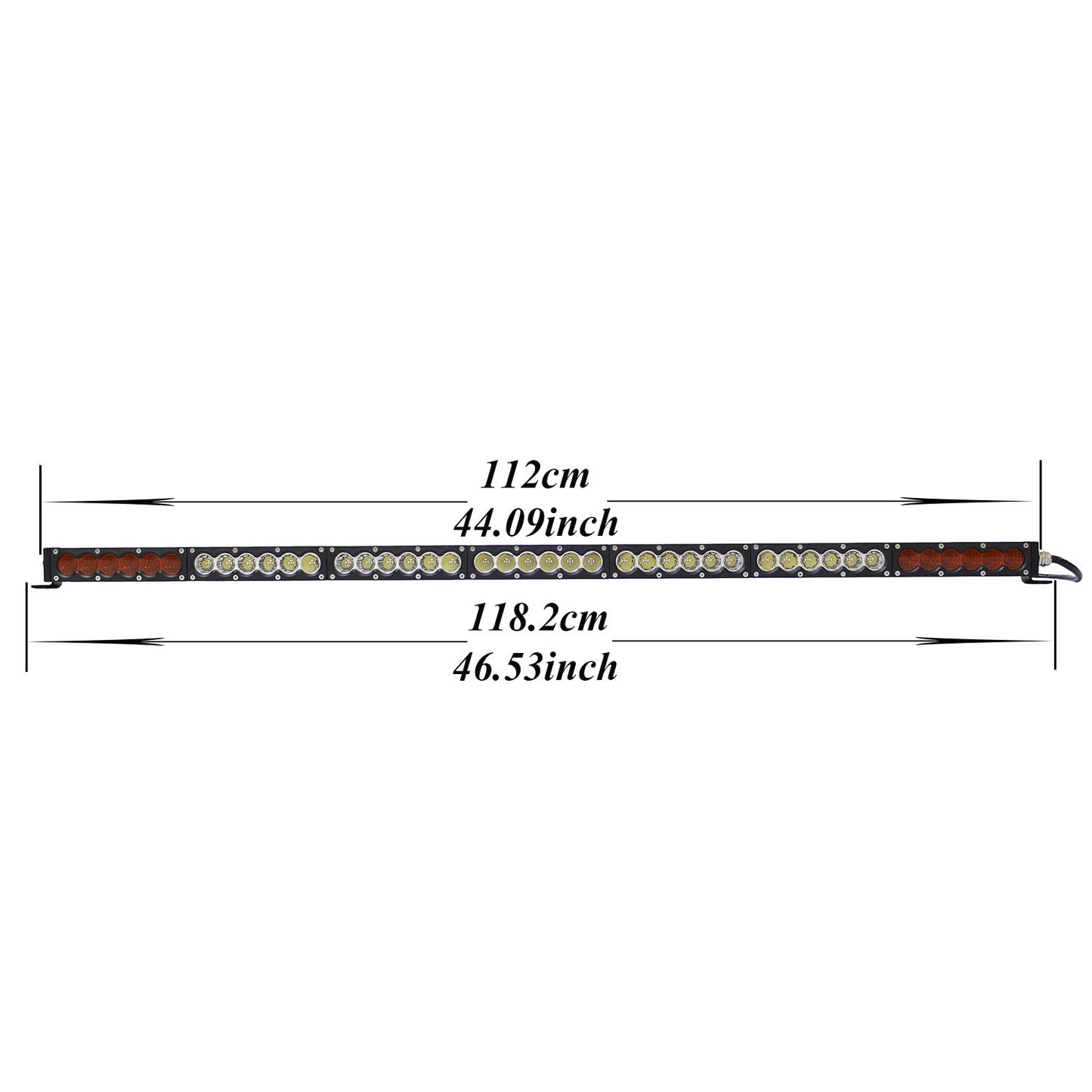 AngelMa 44'' Dual Color Amber/White LED Light Bar Offroad stroboflash 210WOff Road for Car Boat UTV 4WD 4X4 Truck Tractor Raptor Off-Road Bumper Light Wiring Harness 3 Years Warranty