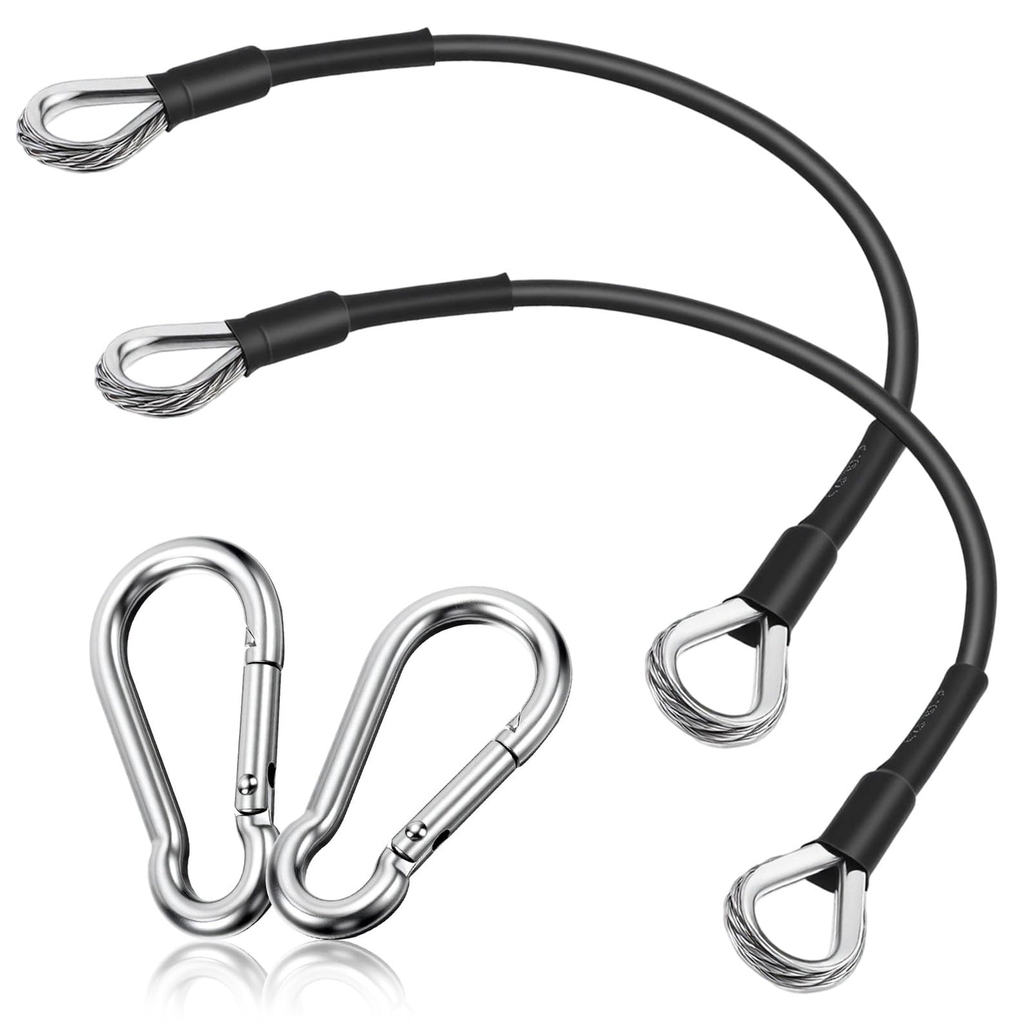 Gtziqa 10" Gym Cable Extension, 2 Pcs Replacement Cable Machine Accessories Compatible with Home Gym Accessories Fitness Extension Rope Attachment for LAT/Tricep Pull Down, Leg Extensions Machine