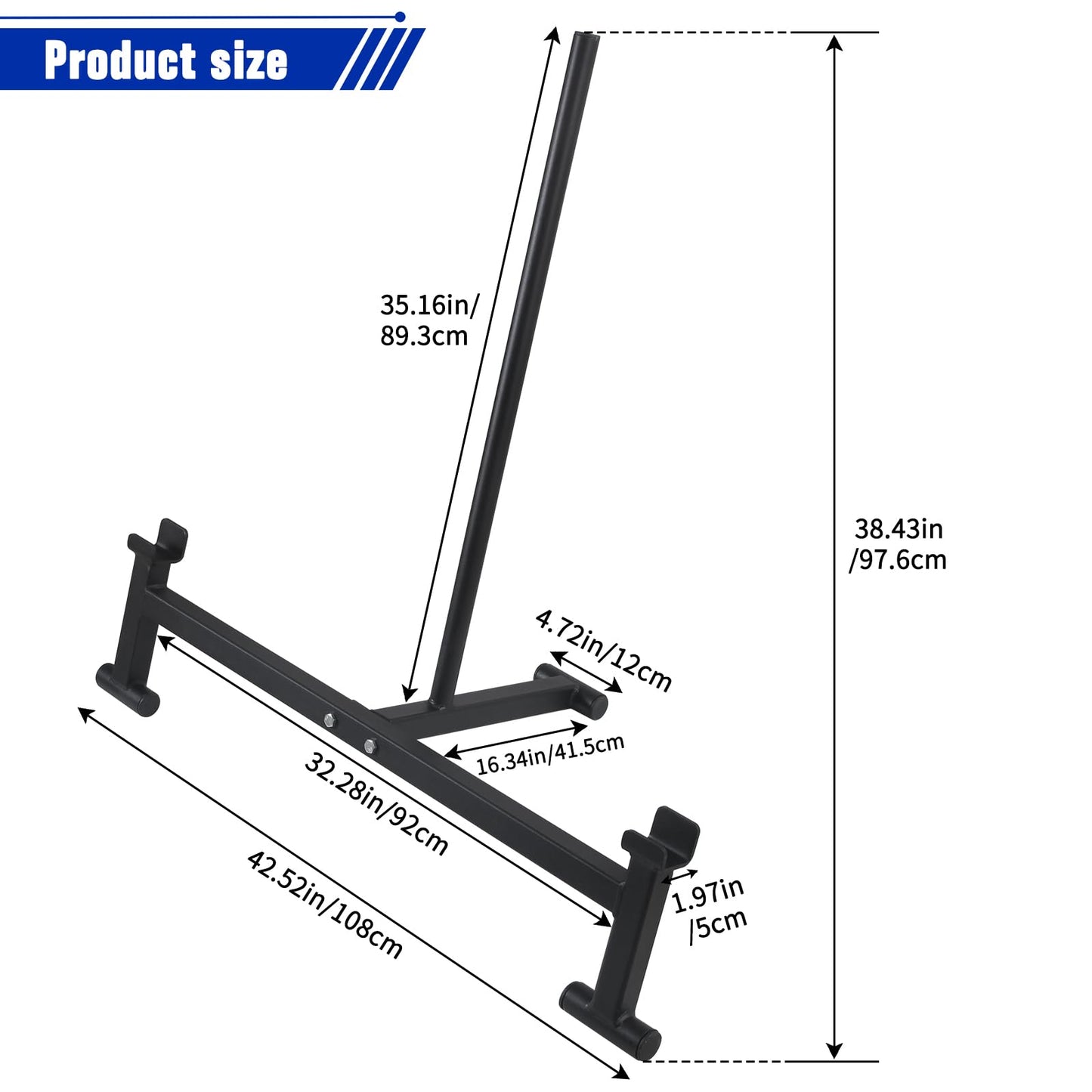 Deadlift Barbell Jack Stand for Easy Changing Weight Plates - 2000 LB Capacity, Elevated Lift for Gym and Home Workouts,Black