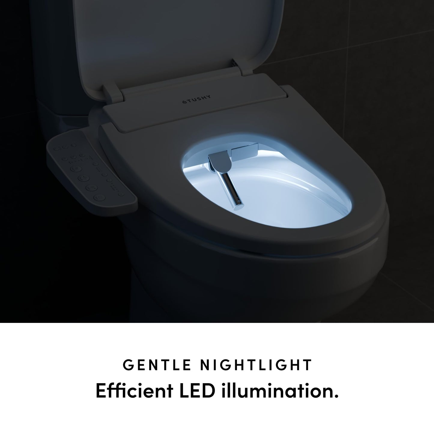 TUSHY Cloud Electronic Bidet Heated Toilet Seat: Instant Warm Water, Adjustable Air Dryer, Soft Close Lid and Seat & Night Light (Self Cleaning Nozzle and Water Filter), Elongated