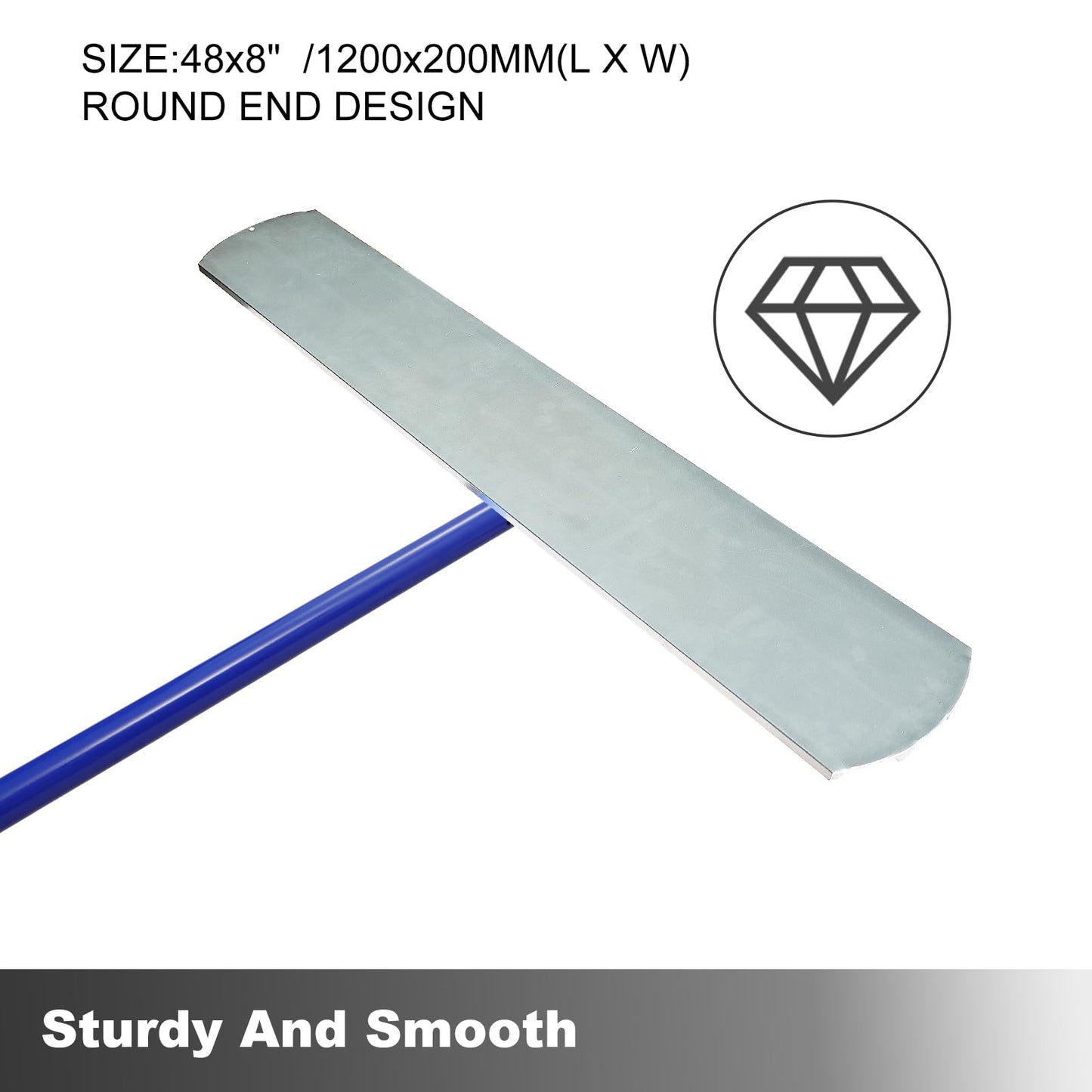 Bull Float Aluminum Magnesium Alloy Concrete Float 48"x8" Round End Board Kit trowel Tool Cement Tools Float Bracket Concrete Tools Finishing With 57" Handle x4 Carrying Plastic Tool Box VOYAR