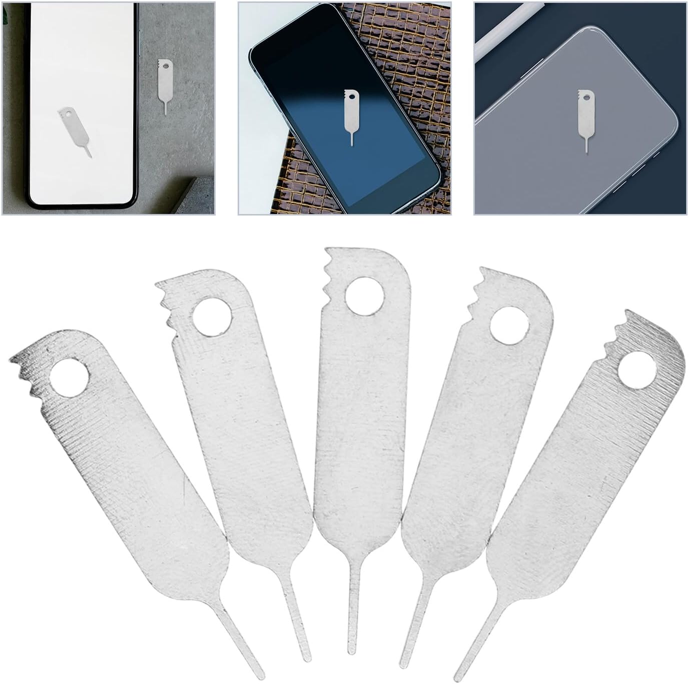 400pcs SHOWERORO Universal Sim Card Tool Kit with Hanging Hole, Cell Phone Card Ejector Pins for Smartphones