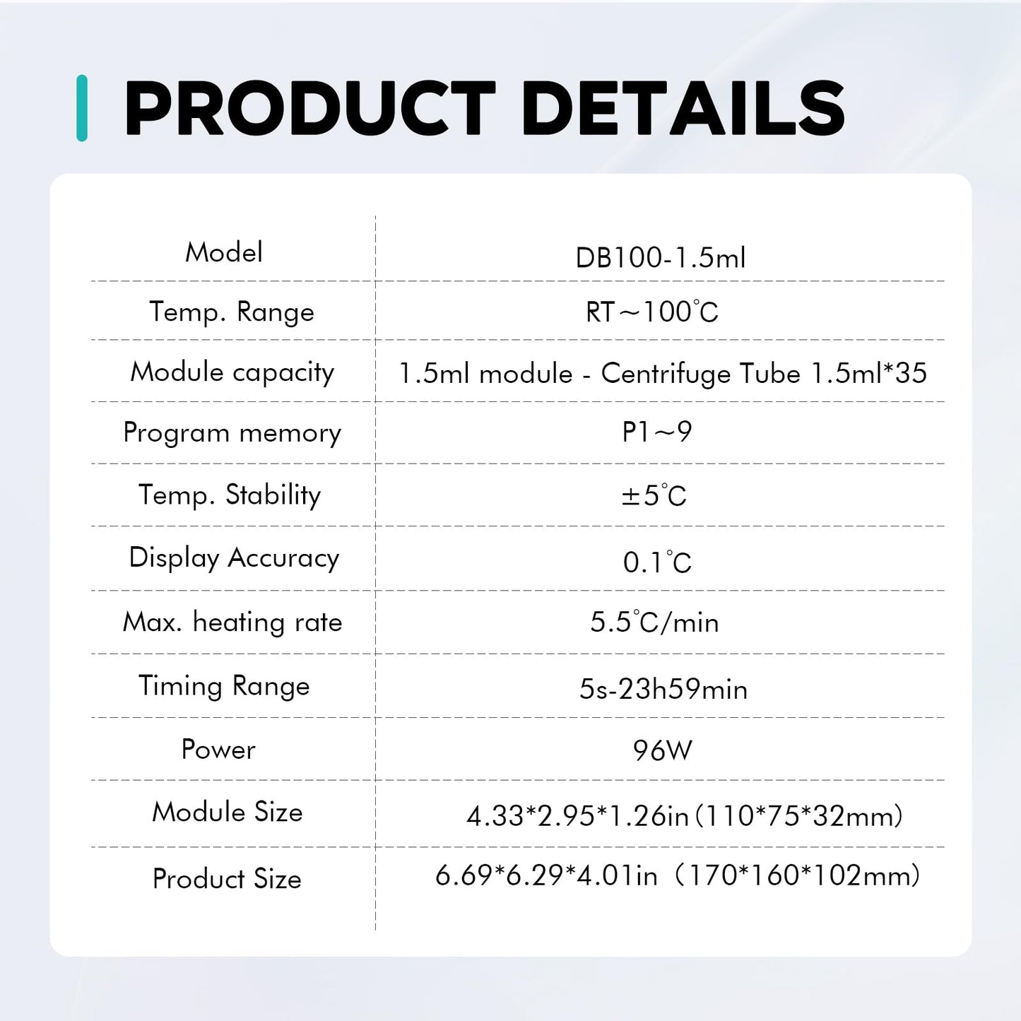 LAB FISH Heating Digital Dry Bath Incubator Laboratory Thermostatic Heater,Programmable Timer | Dry Block Incubator with 1.5ml*35 Centrifuge Tubes Block