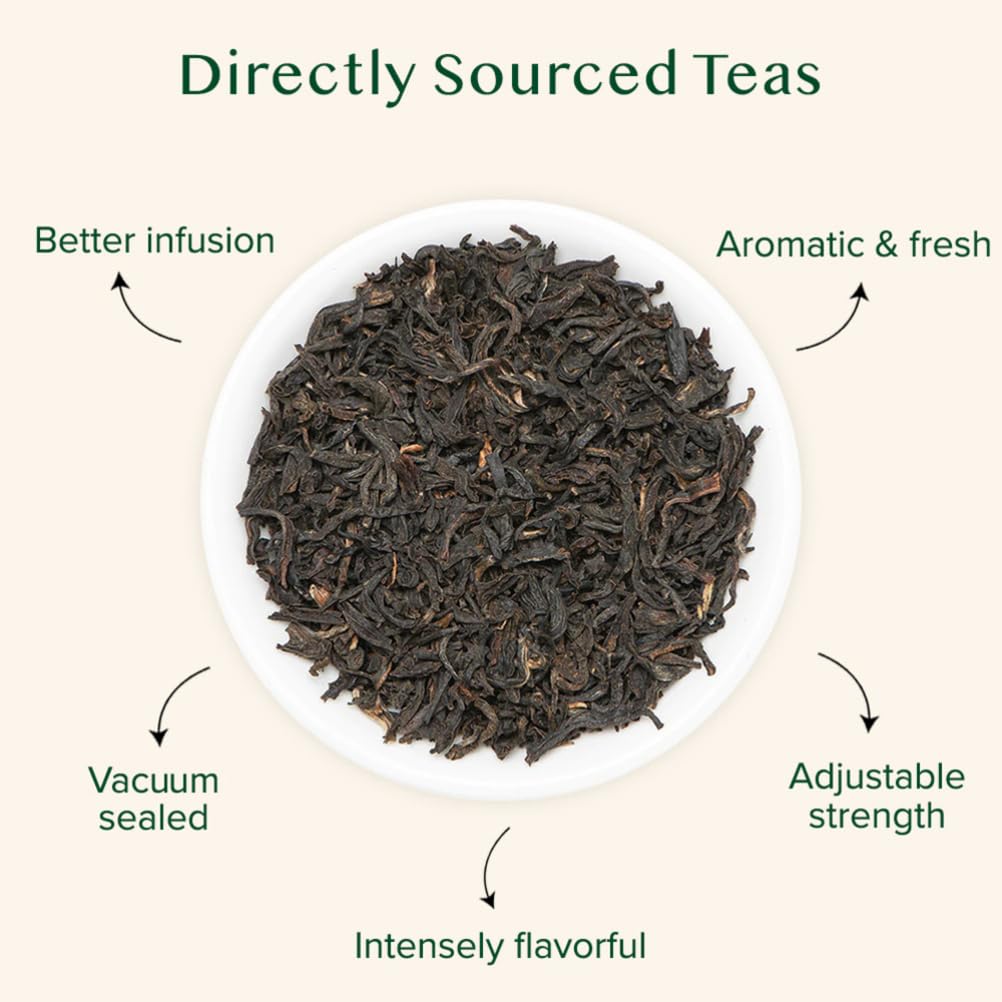 VAHDAM Original English Breakfast Tea - Strong & Aromatic Loose Leaf | Non-GMO, Gluten-Free | 340g/12oz, 170+ Cups