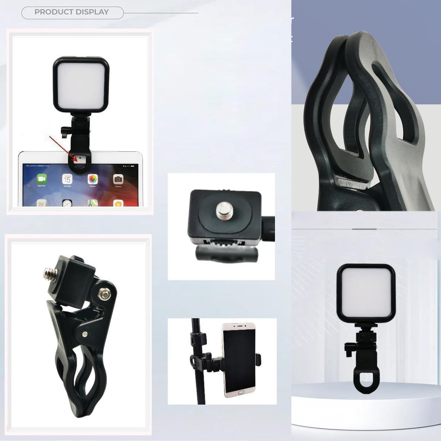 ThtRht 2 Pack 1/4 Monitor Camera Mount Clamp Clip Screen LCD Display Top Fill Light Flash Holder Webcam Stand