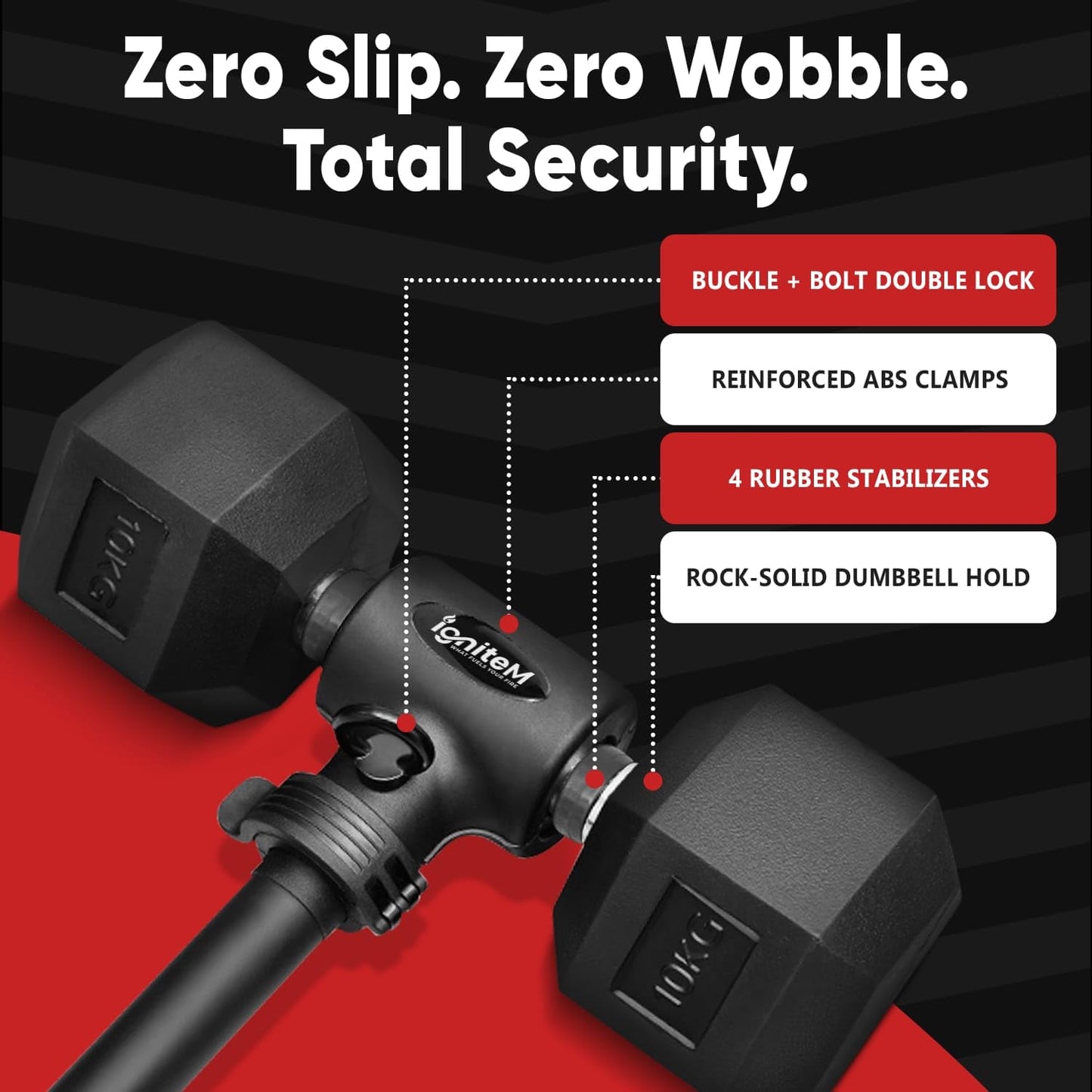 Dumbbell Barbell Converter Bar - Adjustable Dumbbell to Barbell Connector - Heavy Duty Steel Dumbbell Extension Bar with Secure Locking System - Non Slip Grip Handles - Home Gym Strength Training, 200 lb Capacity