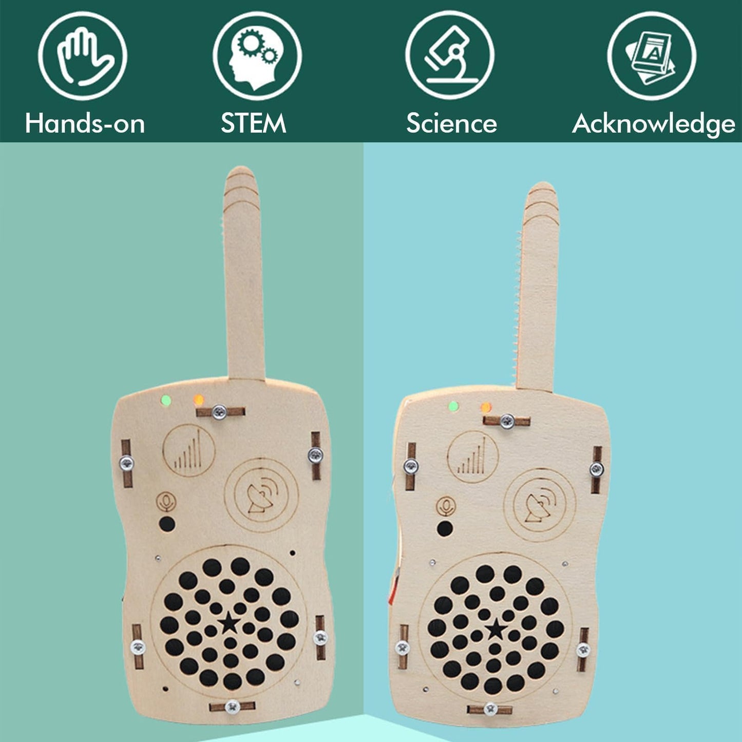 STEM Toys for Age 6-8-13 Crafts Kits Building Your Own Walkie Talkies for Kids Stuffers Birthday Gifts for 6 7 8 9 10 11 12 14+ Years Old Boys Girls Teens Engineering DIY Electronics Circuit Projects