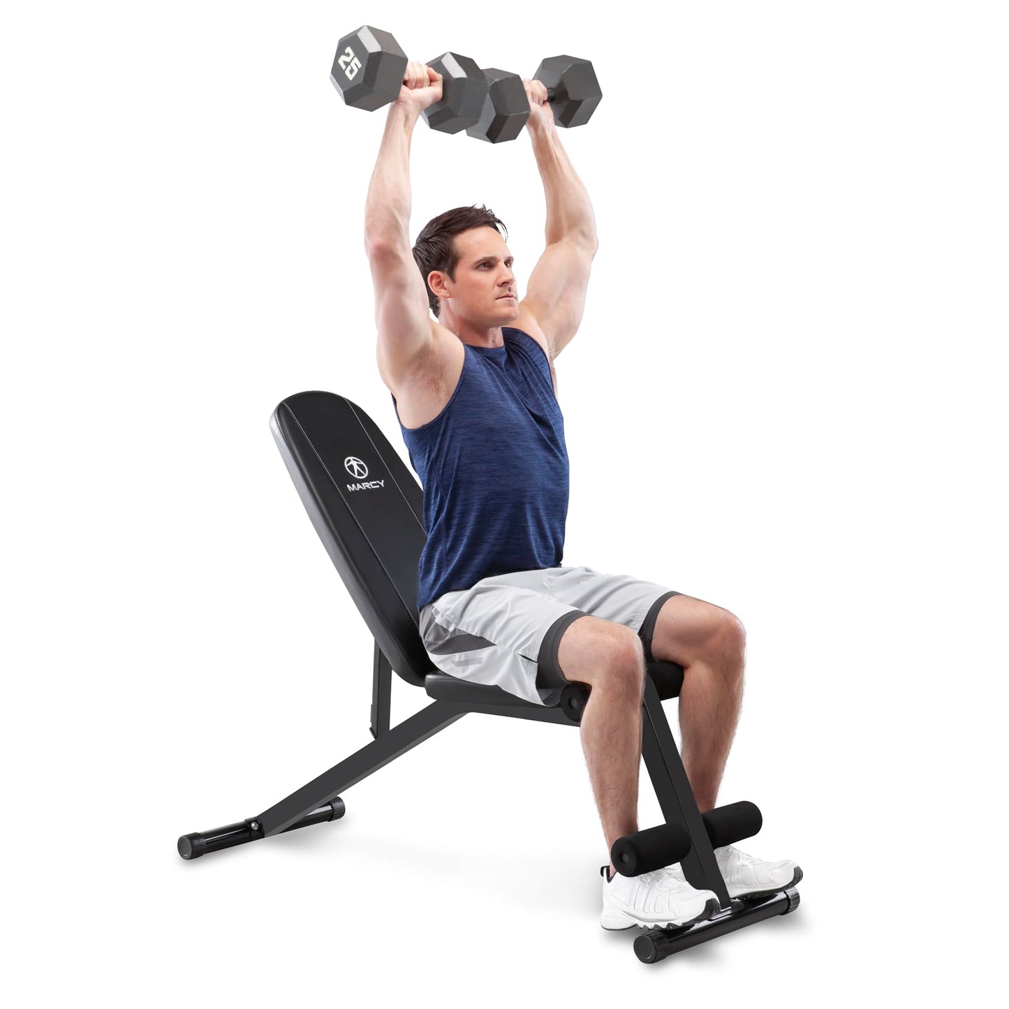Marcy Multi-Position Workout Utility Bench for Home Gym Weightlifting and Strength Training SB-10115, Black