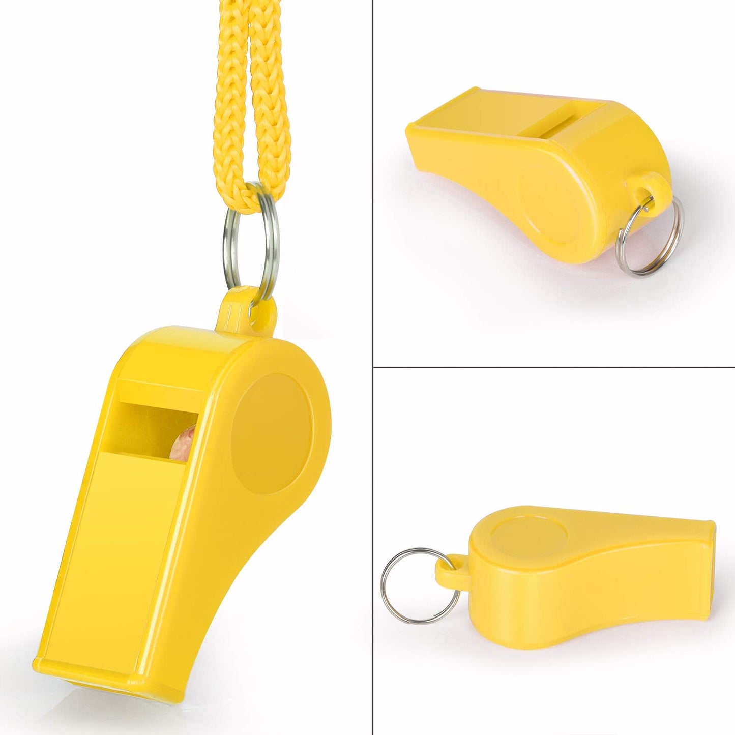 Fya Whistle with Lanyard and Mouth Grip, Super Loud Sports Whistles, Perfect for Coaches, Referees, Emergency, Lifeguard, Survival, Outdoor (Yellow)